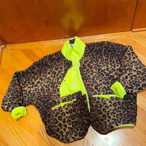 Animal print free people bomber jacket